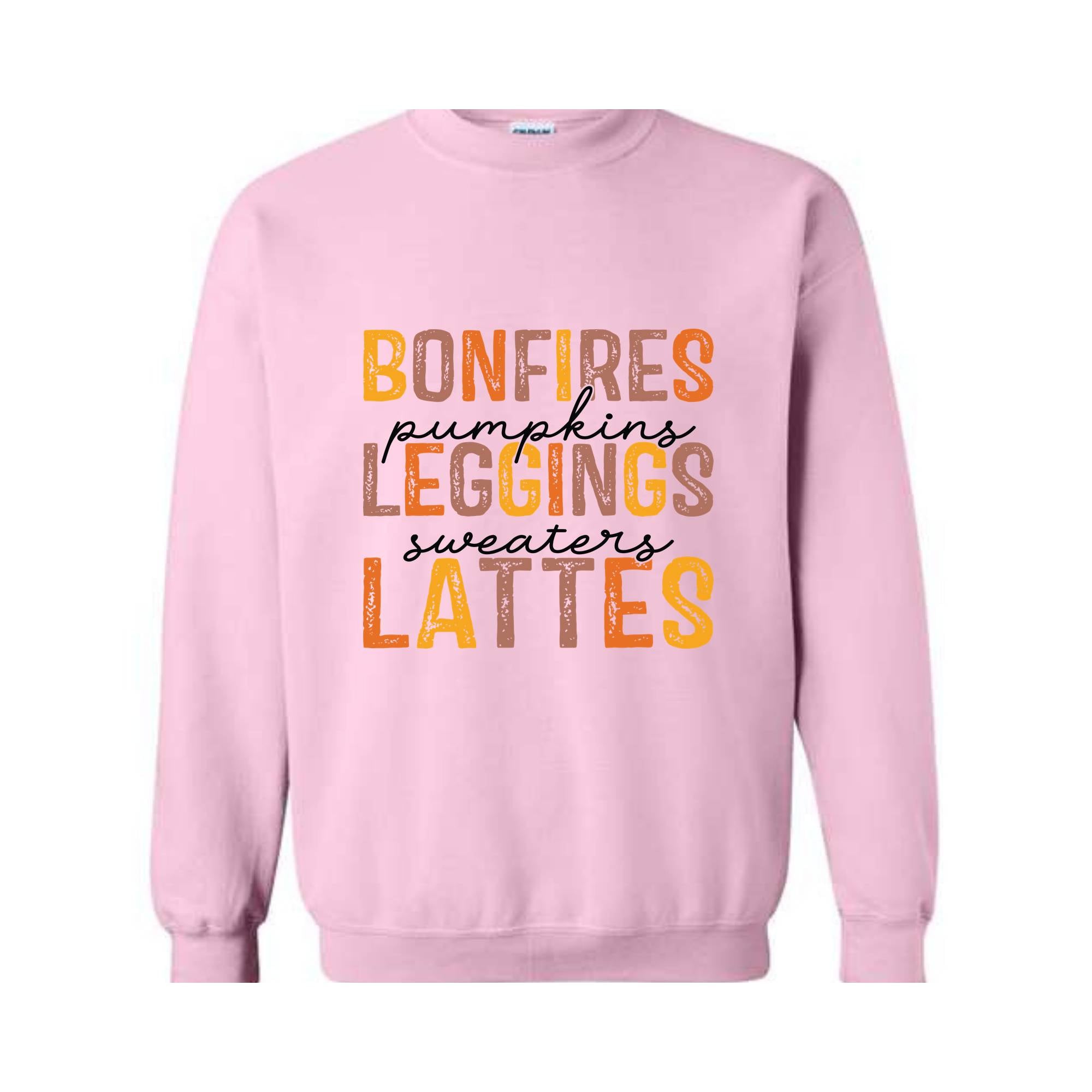 Bonfires Pumpkins Leggings Sweaters Lattes Sweatshirt, Thanksgiving Sweatshirt, Fall Autumn Sweater, Thanksgiving Gifts