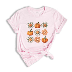 Flower Pumpkin Shirt, Fall Pumpkin Shirt, Flower Shirt, Autumn Shirt, Cozy Season Shirt, Pumpkin Spice Shirt, Hello Pumpkin Shirt