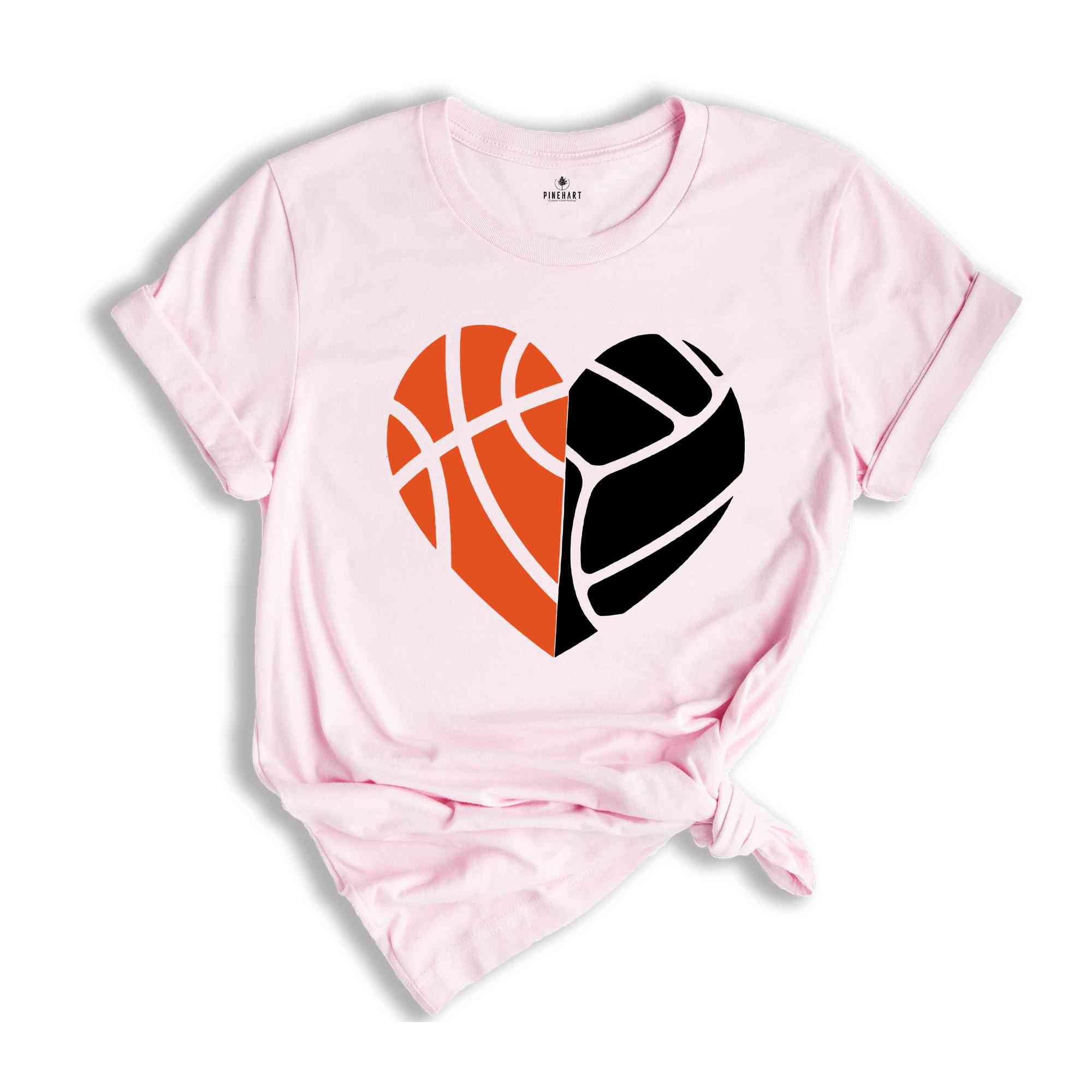 Basketball Heart Shirt, Volleyball Lover Shirt, Basketball Shirt, Basketball Mom Shirt, Game Day Outfit, Sports Shirt