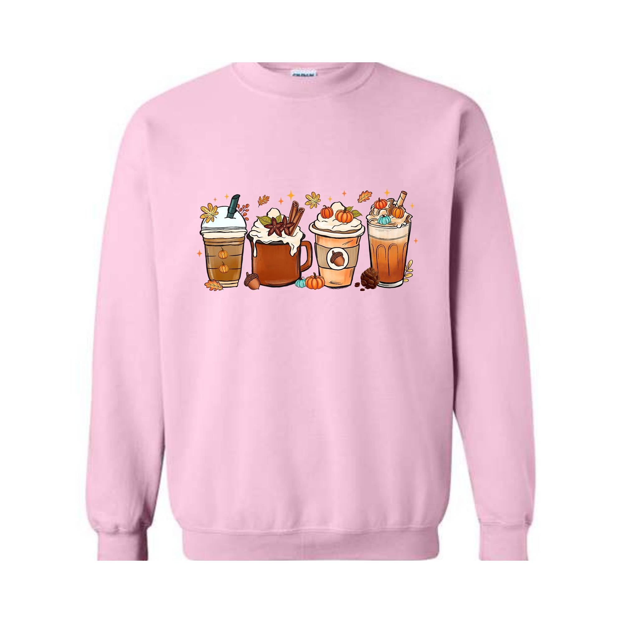 Fall Coffee Sweatshirt, Halloween Pumpkin Latte Drink Cup, Halloween Fall Sweatshirt, Coffee Lover Sweatshirt, Thanksgiving Sweatshirt