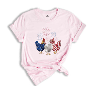 Fourth of July Americana Rooster Shirt, Independence Day Tee, American Pride Shirt, Patriotic Chicken Tee, Americana Rooster Shirt