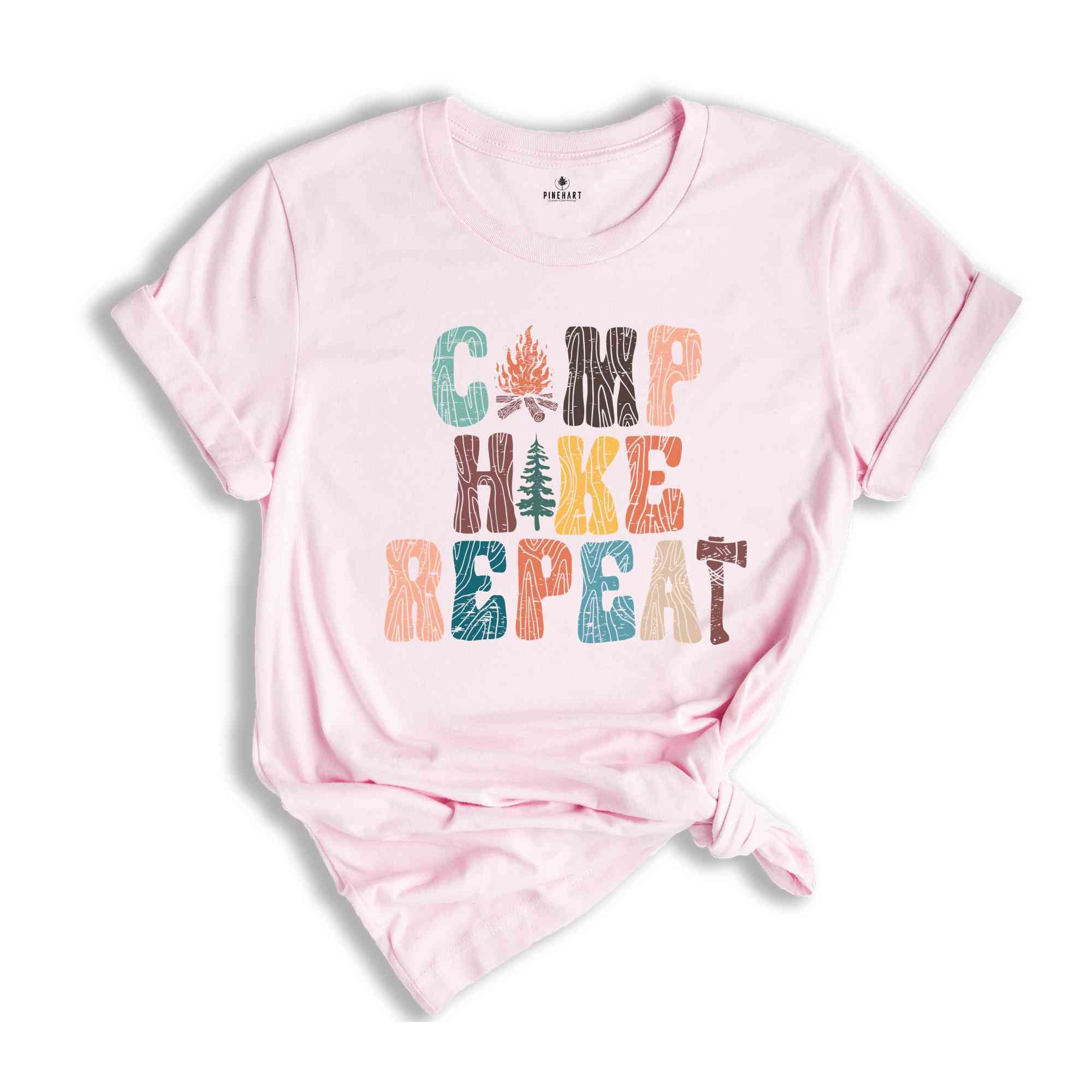 Camp Hike Repeat Shirt, Camping Shirt, Adventurer Shirt, Nature Lover Shirt, Happy Camper Shirt, Summer Camp Shirt, Traveler Shirt