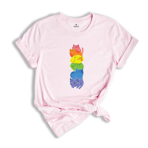 Purride Cat Shirt, LGBT Flag Shirt, Gay Pride Shirt, LGBTQ Shirt, Embroidery Rainbow Cat Shirt, Gay Shirt, Queer Cat Shirt