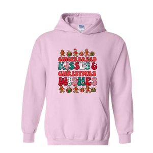 Gingerbread Kisses & Christmas Wishes Hoodie, Christmas Crewneck, Gingerbread Hoodie, Cute Christmas Hoodie, Christmas Gift