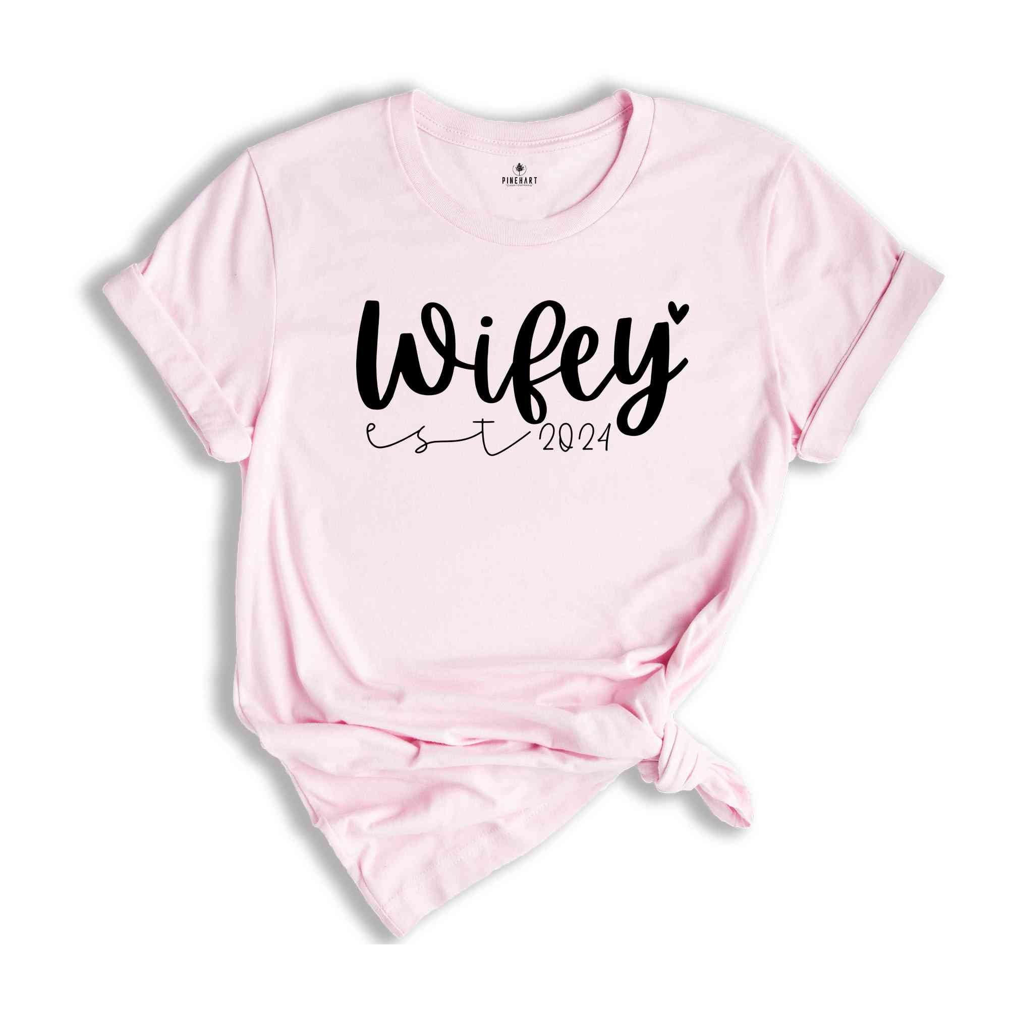 Wifey Est 2024 Shirt, New Bride Clothing, From Miss To Mrs Shirt, Bridal T-Shirt, Bride Party Matching, Future Mrs Shirt