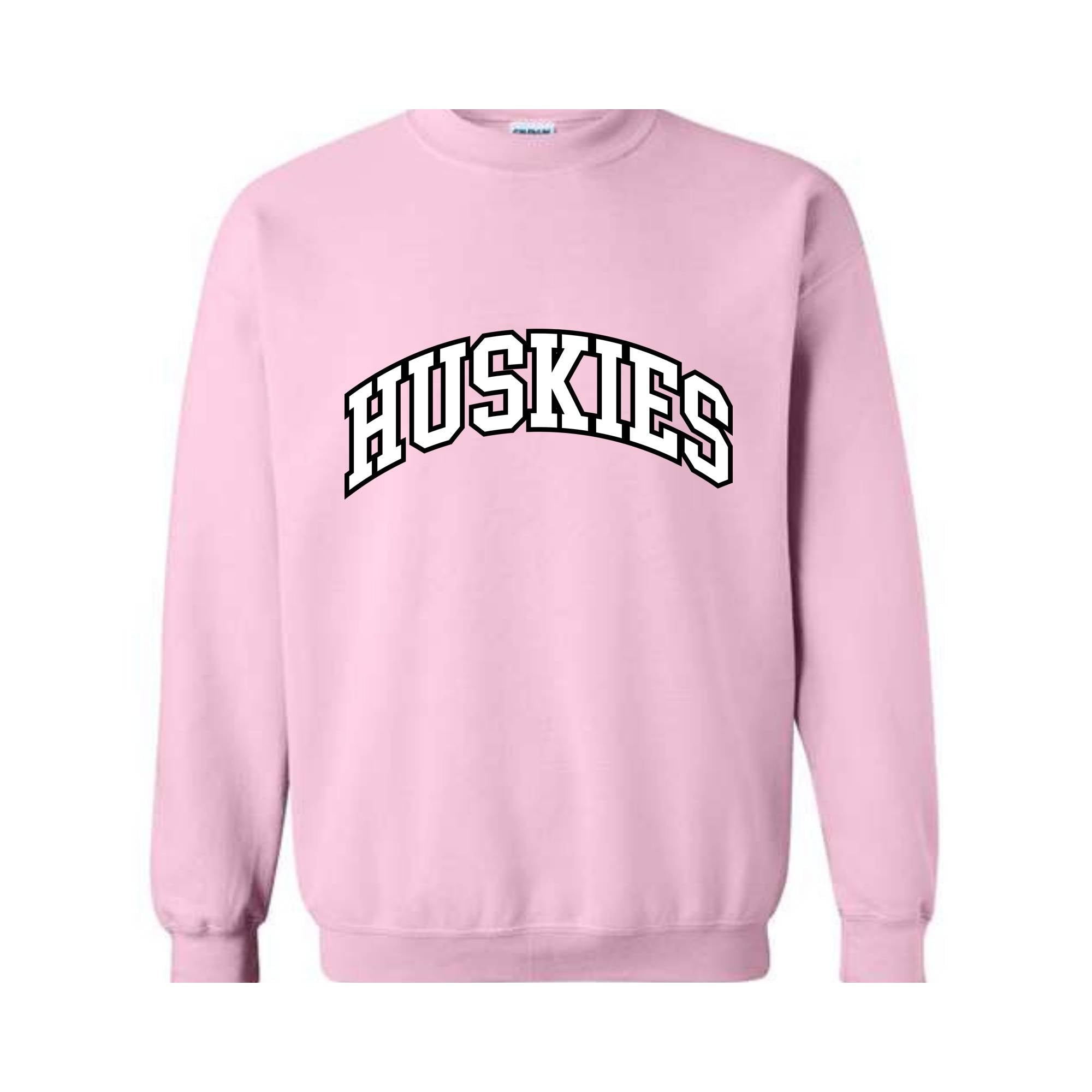 Team Mascot Huskies Team Sweatshirt, Huskies Team Spirit Sweatshirt, Huskies Fan Sweatshirt, Huskies School Gift, Huskies School Spirit