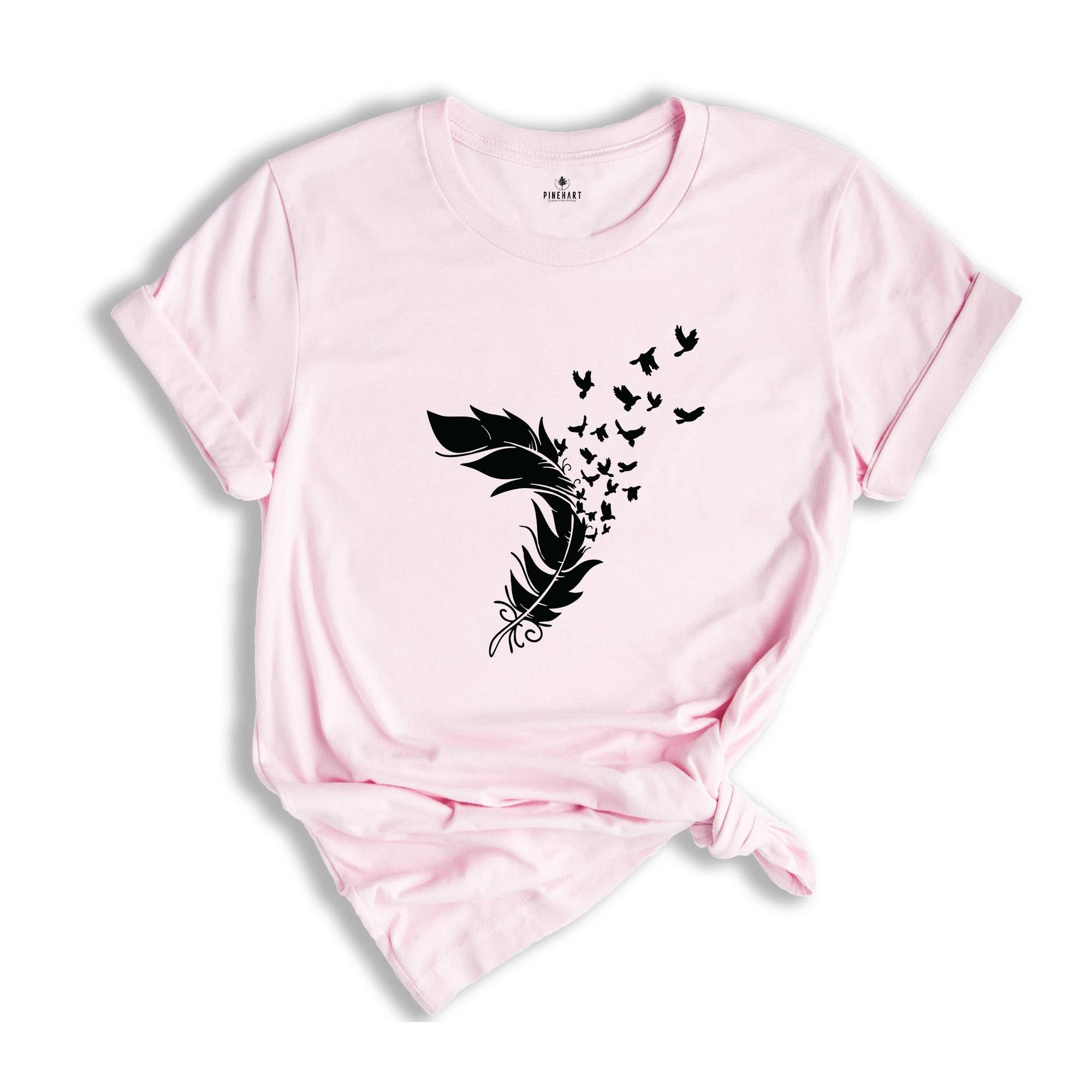 Feather Birds, Animal Lover Shirt, Bird Lover Shirt, Bird Lover Gift, Bird T-Shirt, Nature Shirt, Motivational Tee, Inspirational Shirt