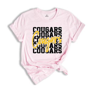 Team Mascot Cougars Team Shirt, Cougars Team Spirit Gift, Cougars Fan Shirt, Cougars School Shirt, Cougars School Spirit