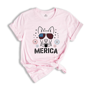 Merica Shirt, American Flag Shirt, Country Shirt, Election 2024 Shirt, Trump 2024 Shirt, American Shirt. Cute Dog Shirt