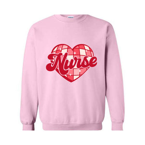 Nurse Valentine Sweatshirt, Valentines Nurse Sweatshirt, Valentine Day, Retro Valentines Heart, Nurse Sweatshirt, Nurse Valentine