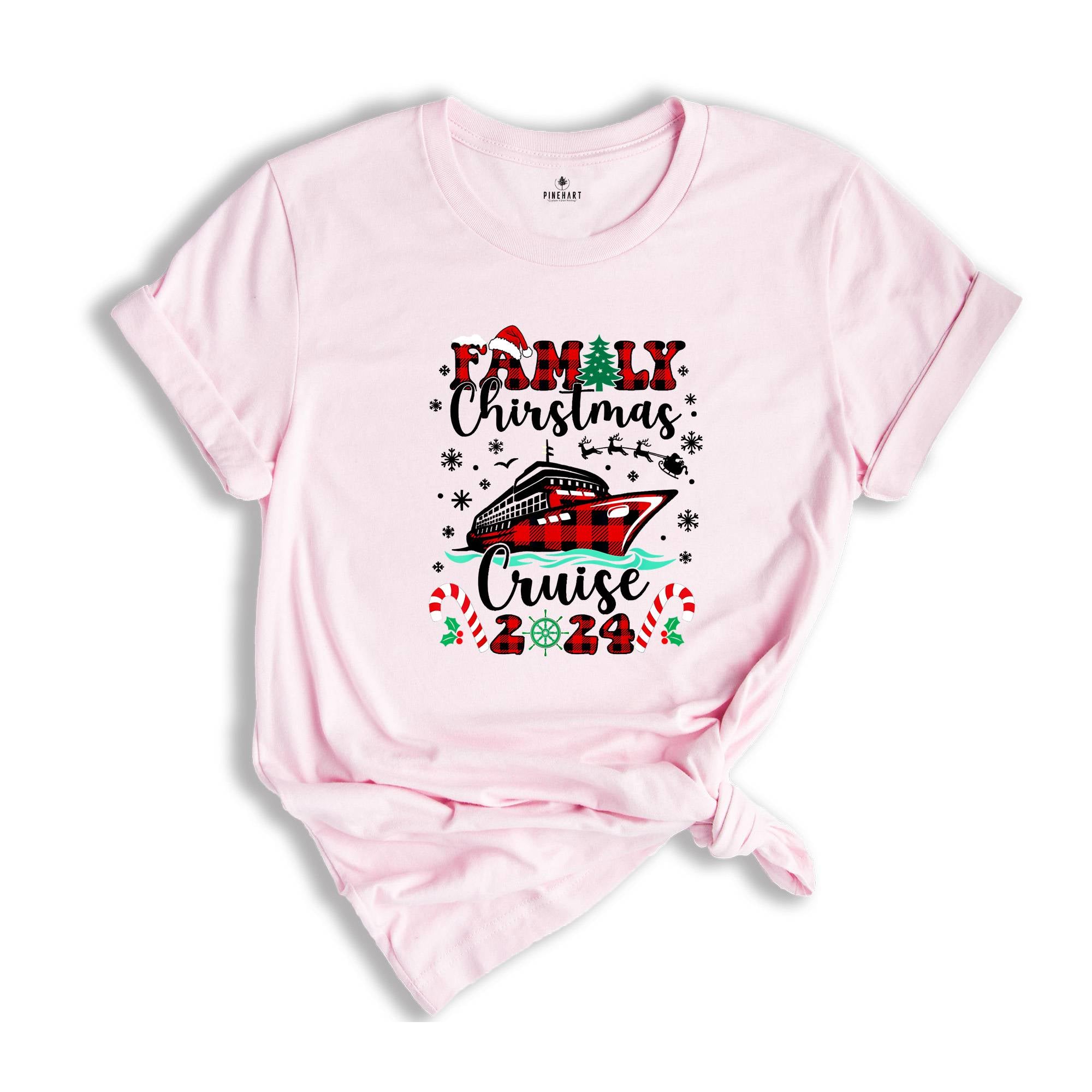 Custom Christmas Cruise 2024 Shirt, Family Christmas Cruise T-Shirt, Cruise Group Shirt, Christmas Family Vacation Shirt