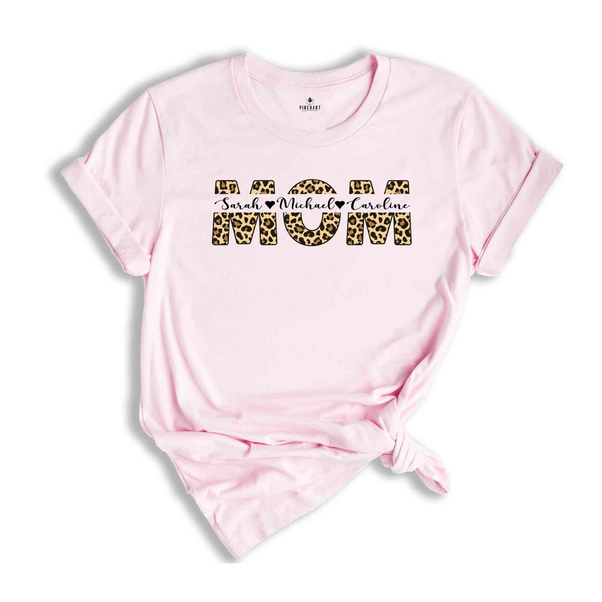 Custom Name Leopard Mama Shirt, Custom Mom Shirt, Mom Est T-Shirt, Mother's Day Shirt, Shirts for Mom