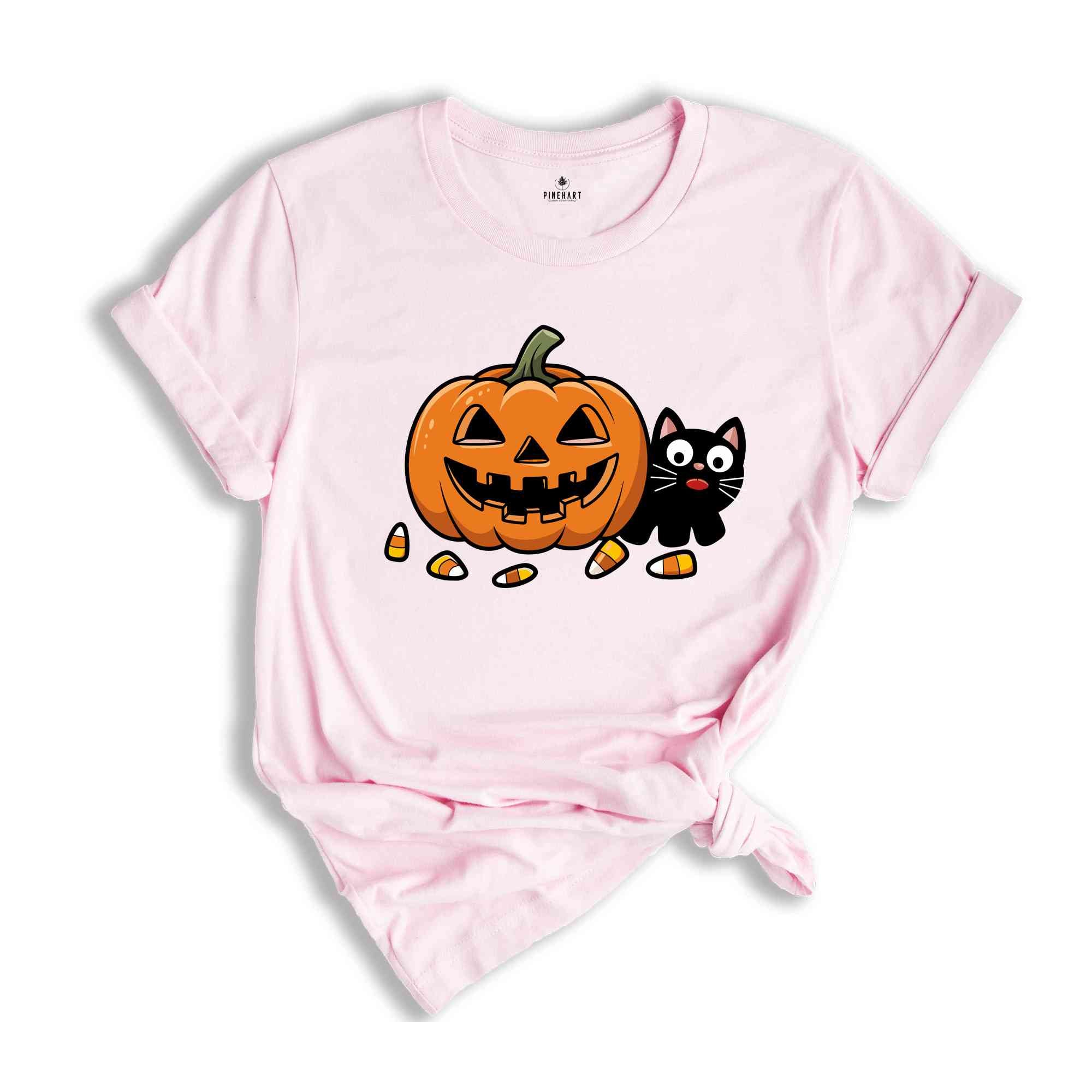 Black Cat And Pumpkin Shirt, Halloween Shirt, Vintage Black Cat Shirt, Fall Shirt, Spooky Season Shirt, Funny Halloween Shirt