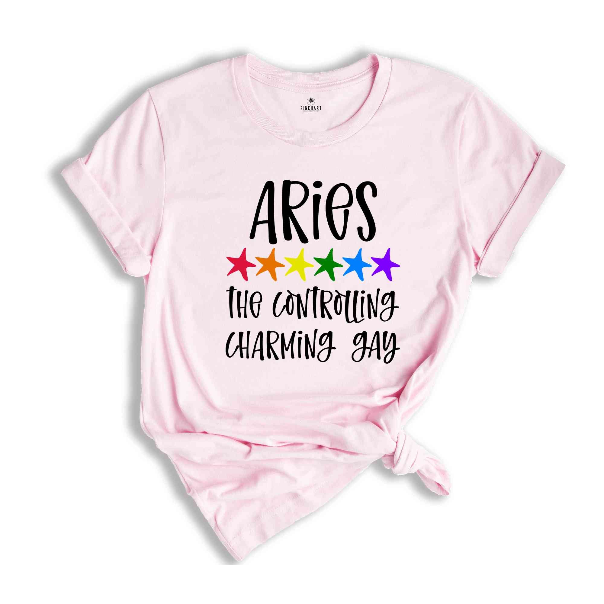 Aries The Controlling Charming Gay Zodiac Shirt, LGBT Pride Shirt, Aries Shirt, Gift For Gay Shirt, Gay Pride Shirt, Gay Zodiac Shirt