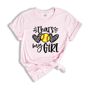 That's My Girl Shirt, Leopard Softball Mom, Softball Fan Shirt, Proud Softball Mom, Game Day Shirt, Leopard Heart Shirt