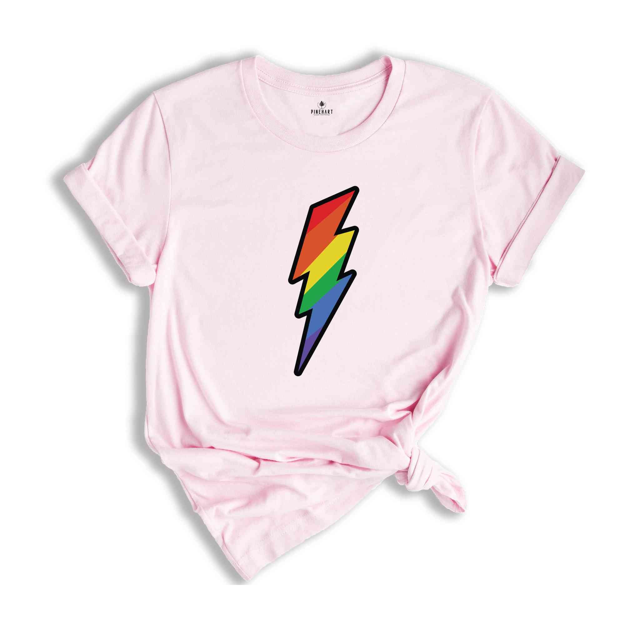 Rainbow Lightning Shirt, Lgbt Pride Shirt, Gay Pride Shirt, Pride Parade Shirt, Equality Shirt, Love is Love Shirt, Activism Shirt