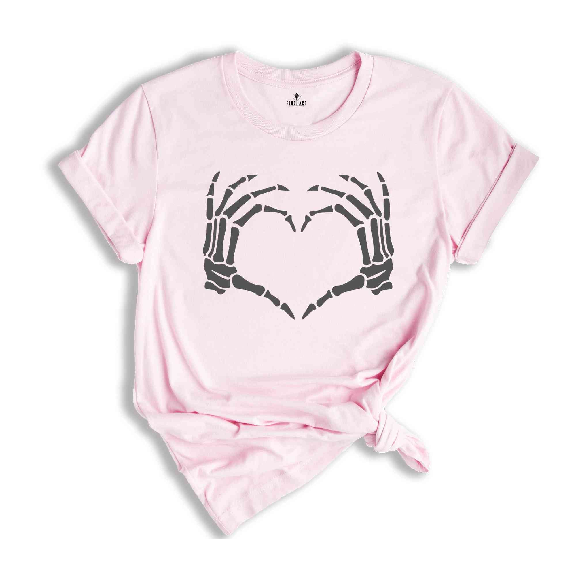 Skeleton Hand Heart Shirt, Skeleton Halloween Shirt, Halloween Shirt, Spooky Season Shirt, Halloween Gift, Spooky Shirt, Fall Love Shirt