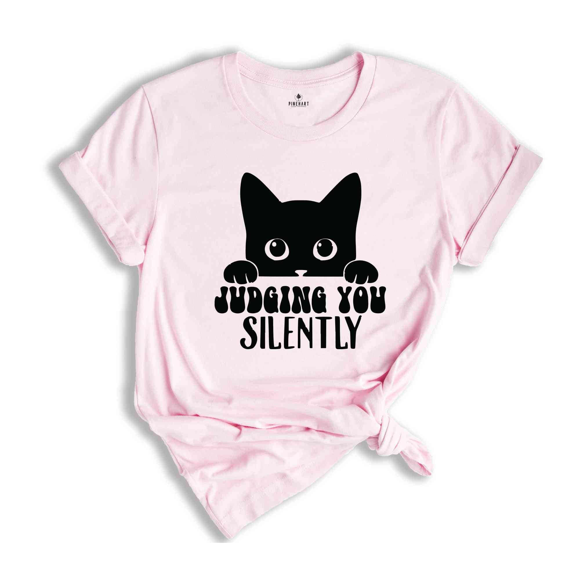 Judging You Silently T-Shirt, Cute Cat Shirt, Cat Peeking T-Shirt, Cat Lovers Shirt, Funny Cat Apparel