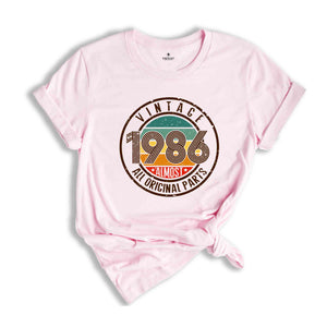 Vintage 1986 All Original Parts Shirt, 38th Birthday Shirt, 1986 Birthday Shirt, Retro 38th Birthday TShirt, 38 Years Birthday Shirt