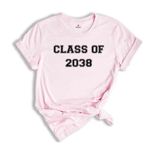 Class of 2038 Shirt, Grow With Me, Growing Up Shirt, Graduation Gift, 2038 Shirt, First Day of School, Class of 2038, Gift for Senior