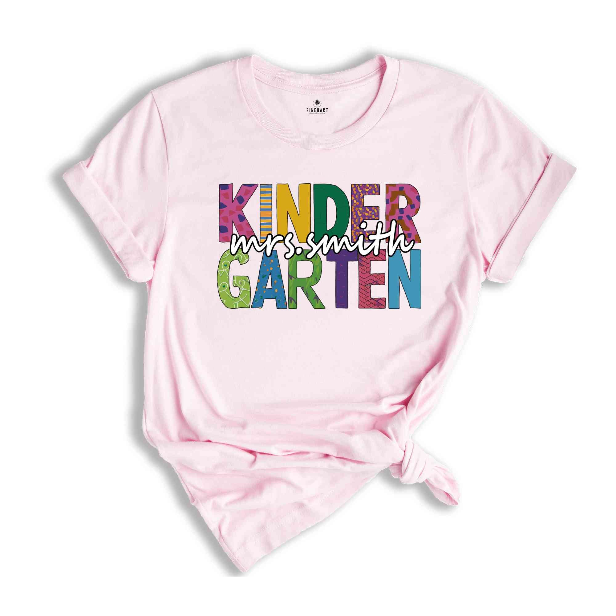 Custom Kindergarten Shirt, Kindergarten Teacher Shirt, Cute Kindergarten Crew Shirt, Teacher Shirt, Retro Teacher Shirt