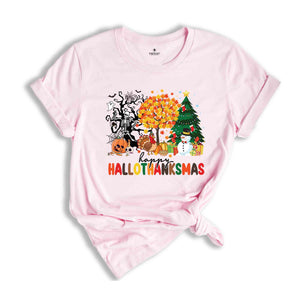 Happy Hallothanksmas Shirt, Happy Halloween Thanksgiving Christmas Shirt, Holiday Season Shirt, Funny Halloween Gift, Fall Shirt, Autumn Tee