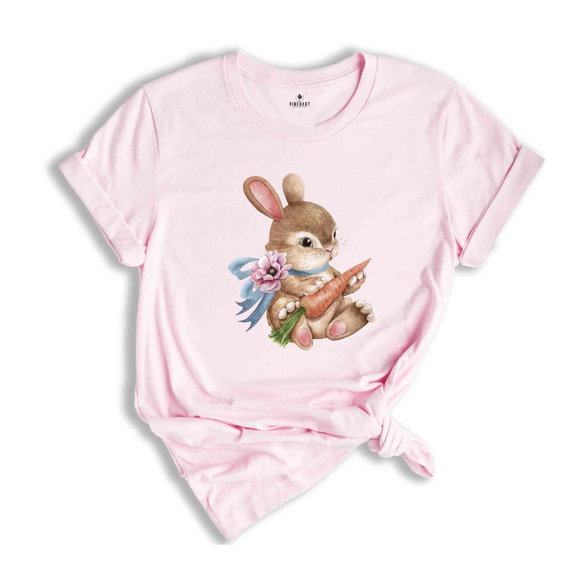 Baby Bunny Easter Carrot Shirt, Cute Bunny T-Shirt, Rabbit Shirt, Rabbit Lover Gift, Cute Easter Tee, Bunny Lover Gift