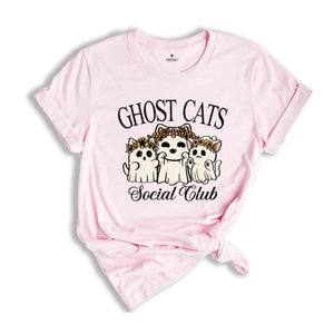 Ghost Cats Social Club Shirt, Cute Halloween Shirt, Halloween Mom Shirt, Cute Halloween Gift, Halloween Cat Shirt, Animal Lover Shirt