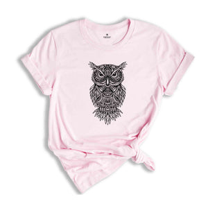 Owl Mandala Shirt, Owl Lover T-Shirt, Owl Birthday Tee, Owl Gift, Shirts for Women, Cute Owl Shirt, Animal Lover Tee