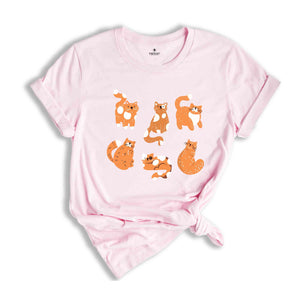 Cat Lovers Tee, Orange Cat Shirt, Gift For Cat Owner, Orange Tabby Cat Shirt, Cute Orange Cats T-shirt