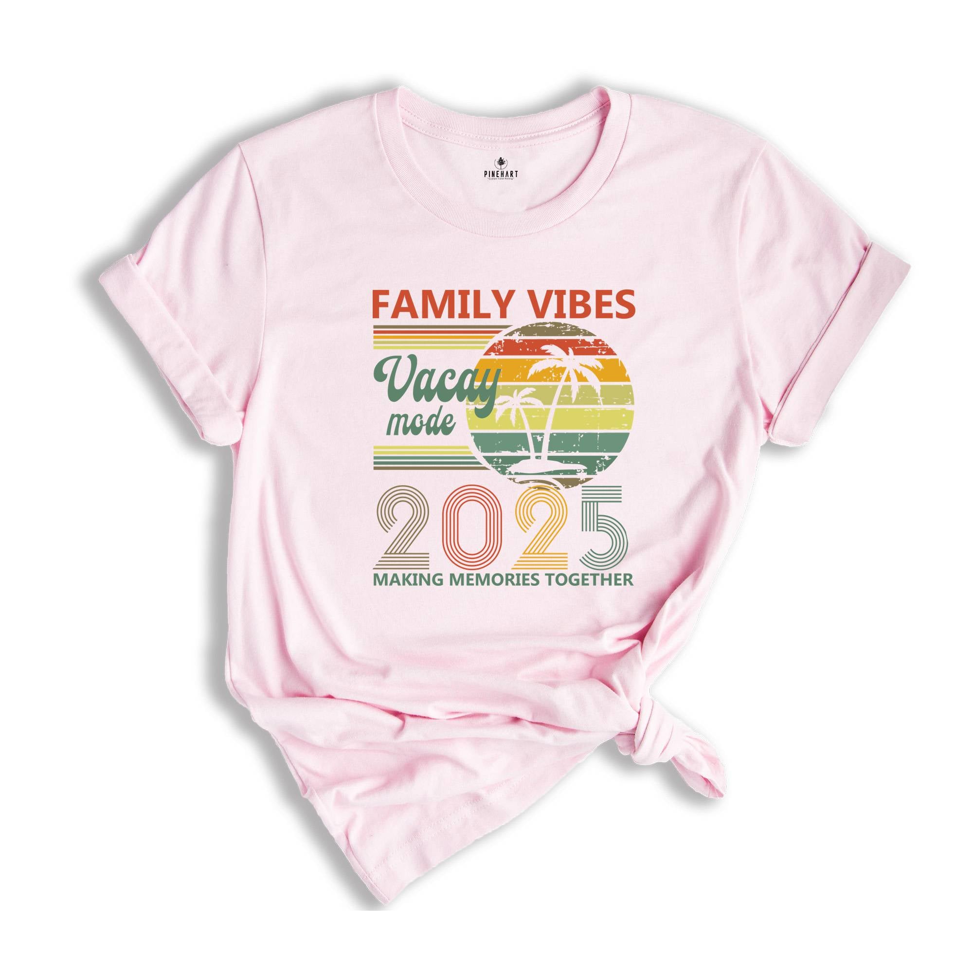 Vintage 2025 Vacation Shirt, Family Vacation T-Shirt, Vacay Mode Shirt, Matching Family Trip Shirts, Making Memories Together Shirt