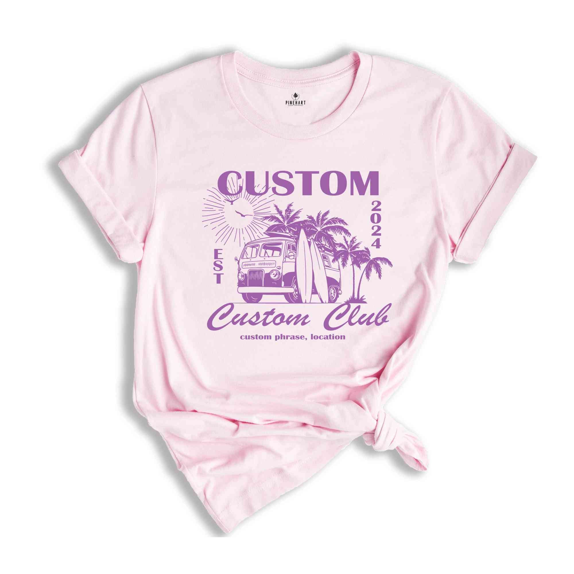 Beach Bachelorette Party Shirts, Custom Location ,Social Club Group Tees ,Personalized Luxury Shirt ,Matching Girls