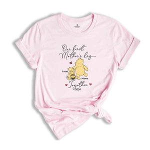 Custom Winnie The Pooh Our First Mother's Day Shirt, Together 2024 Baby Onesie, First Mother's Day T-Shirt