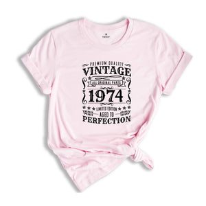 Vintage 1974 Aged To Perfection Shirt, 50th Birthday Tee, Born in 1974, Vintage 1974 Shirt, 50th Birthday Party, Hello Fifty T-Shirt.