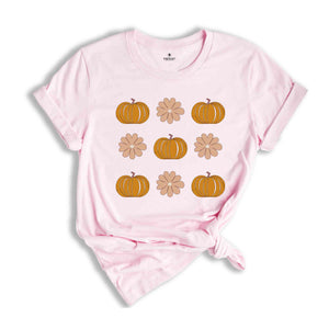 floral Pumpkins Shirt, Retro Pumpkin Shirt, Cute Fall Shirt, Halloween tee, Retro Halloween Shirt, Fall Shirt, Trendy Mom Shirt