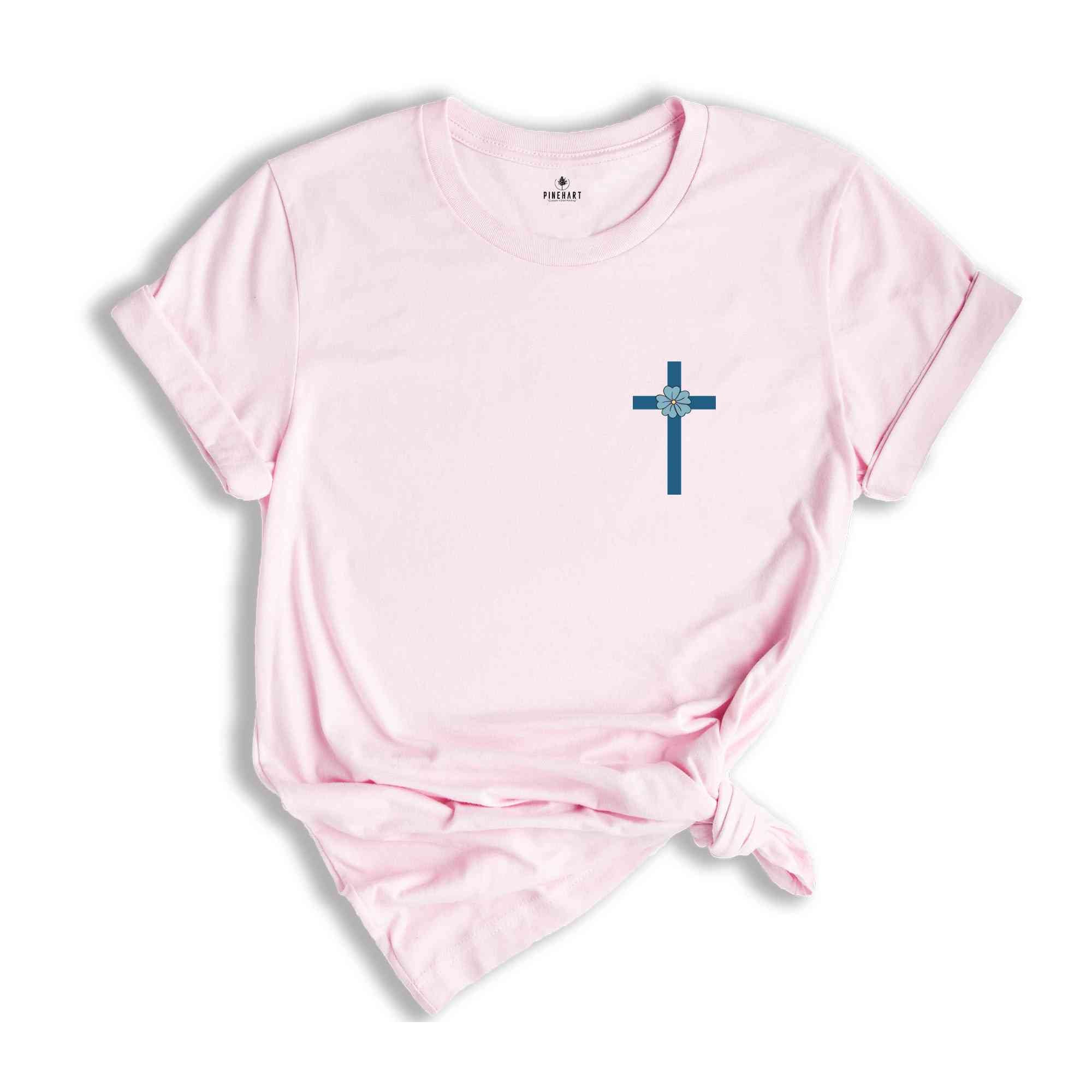 Chosen Shirt, Trendy Christian Shirt, Floral Shirt, Bible Verse Shirt, Cross Themed Shirt, Inspirational Gift, Jesus Shirt