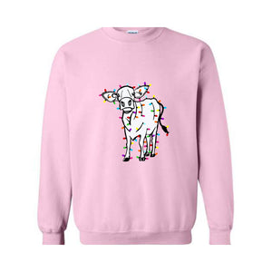 Christmas Highland Cow Sweatshirt, Christmas Animals Sweatshirt, Farm Cow Sweater, Farmer Christmas Sweatshirt