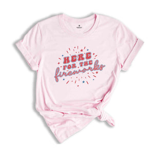 Here For The Fireworks Shirt, Fireworks Matching 4th July Shirt, Independence Day Shirt, Retro Firecracker Shirt