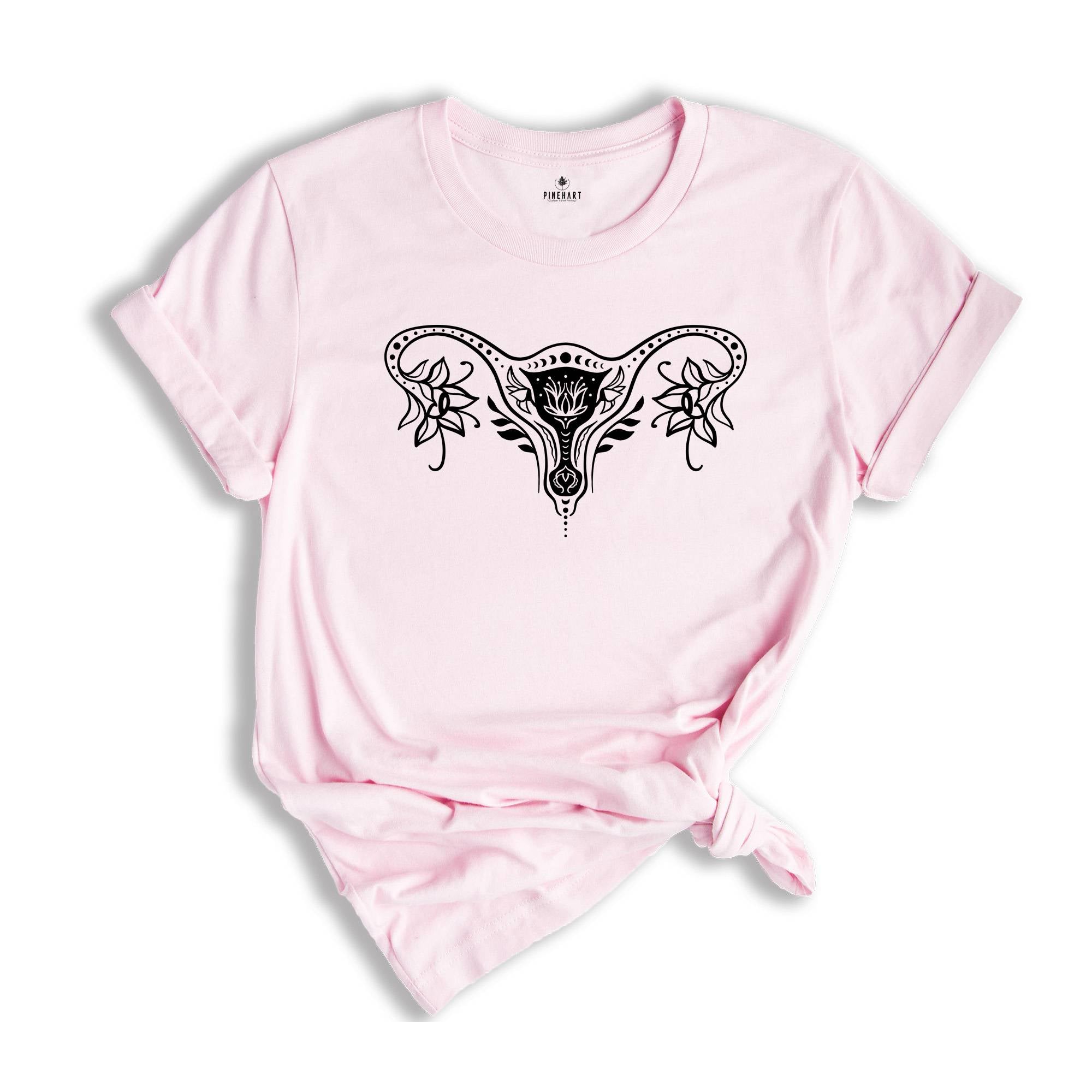 Uterus Feminist Shirt, Uterus Shirt, Feminist Apparel, Boho Apparel, Cotton Shirt, Women's Apparel, Gift, Women Empowermen