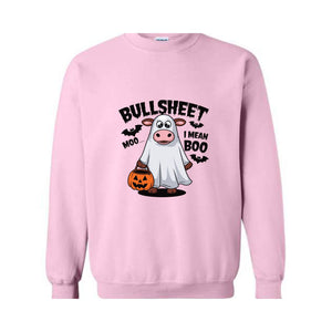 BullSheet Moo I mean Boo Sweatshirt, Halloween Ghost Cow Shirt, Happy Halloween Hoodie, Halloween Ghost Hoodie, Halloween Boo Shirt