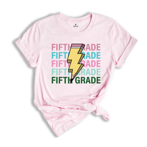 Fifth Grade Pencil Shirt, Pencil Bolt Shirt, Retro Shirt, Back To School Shirt, School Shirt, Teacher Shirt, Pencil Shirt, Teacher Gift