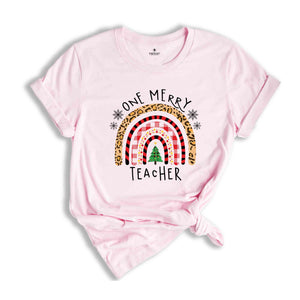 One Merry Teacher Shirt, Christmas Teacher Shirt, Teacher Santa Shirt, Cute Teacher Shirt, Christmas Gift for Teacher