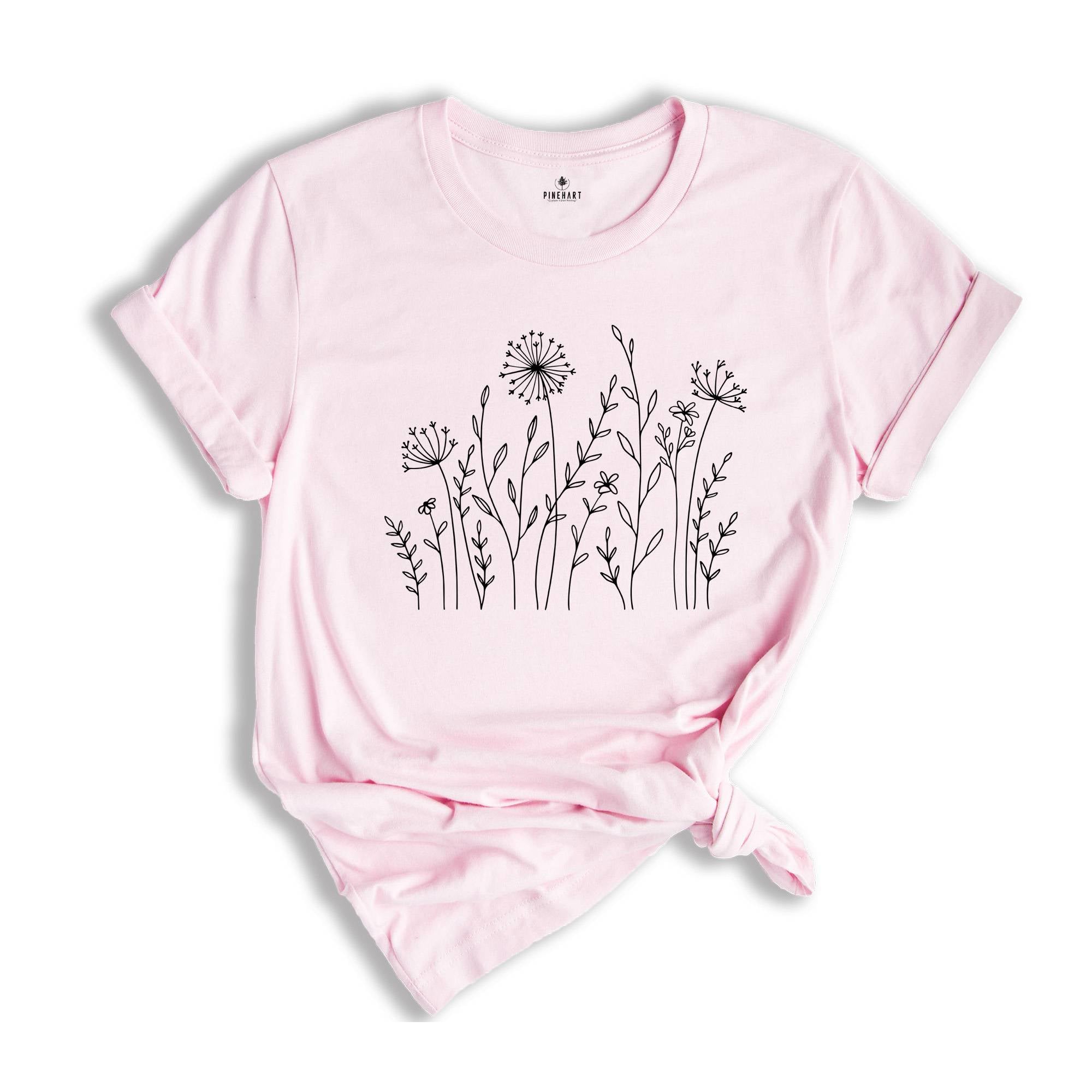 Wildflower Shirt, Wildflowers T-Shirt, Floral T-Shirt, Flower Shirt, Gift for Women, Gift for mom, Ladies Tee, Nature Tee, Flower Lover Tee