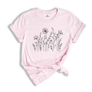 Wildflower Shirt, Wildflowers T-Shirt, Floral T-Shirt, Flower Shirt, Gift for Women, Gift for mom, Ladies Tee, Nature Tee, Flower Lover Tee