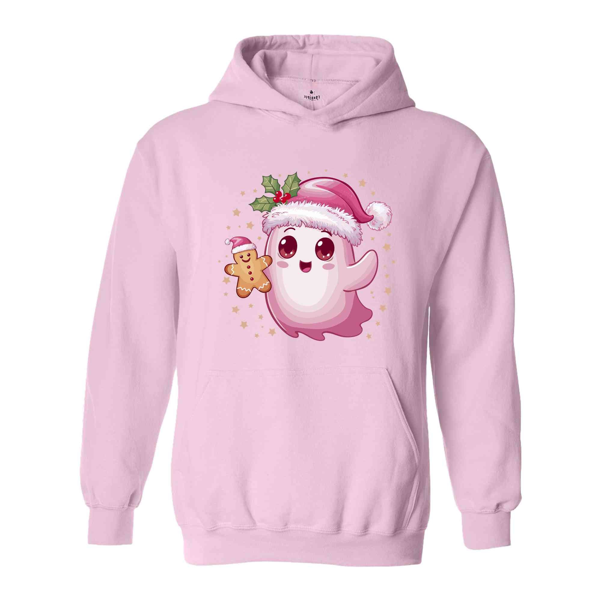 Christmas Cute Cookie Ghost Sweatshirt, Christmas Ghost Sweatshirt, Gingerbread Ghost Sweatshirt, Christmas Gingerbread Hoodie