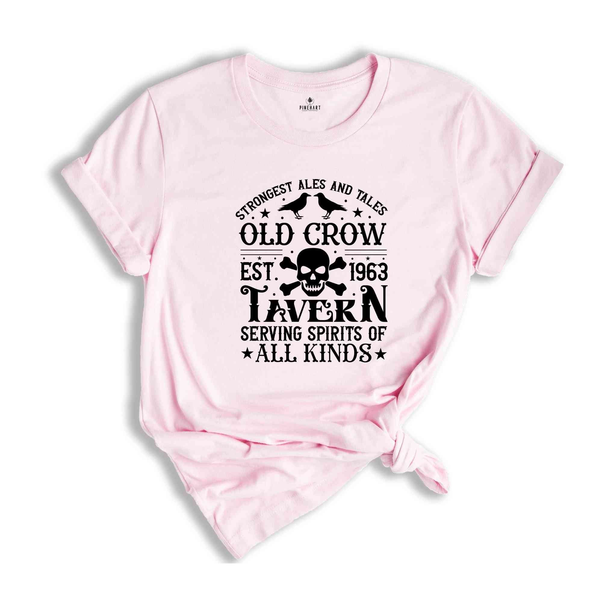 Strongest Ales And Tales Old Crow Tavern Shirt, Halloween Shirt, Spooky Pumpkin Shirt, Halloween Party Shirt, Halloween Gift