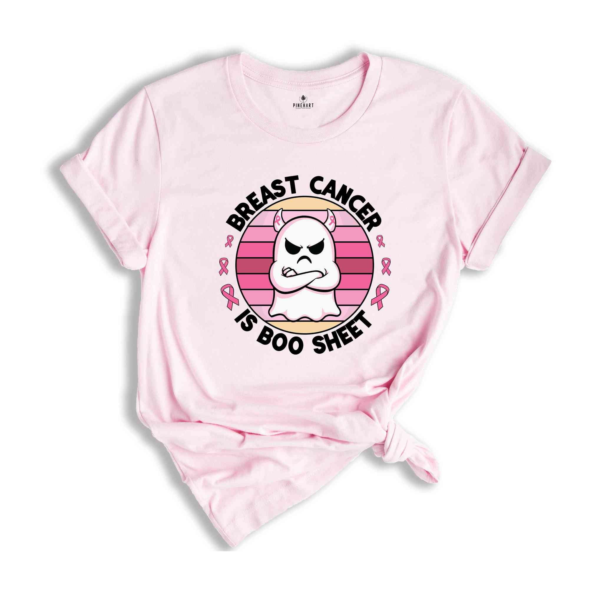 Breast Cancer Is Boo Sheet Shirt, Halloween Cancer Awareness Shirt, Halloween Ghost Shirt, In October We Wear Pink, Pink Ribbon Shirt