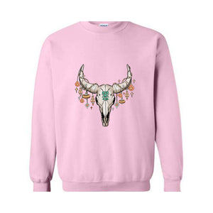 Western Christmas Sweatshirt, Bull Skull , Cowboy Christmas Sweater, Cowgirl Sweatshirt, Christmas Gifts