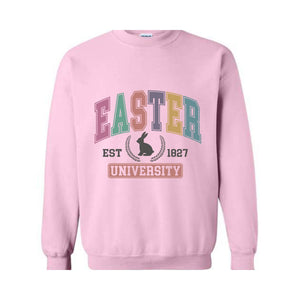 Easter University Sweatshirt, Easter Sweatshirt, College Sweatshirt, Happy Easter Day, Bunny Sweatshirt, Rabbit Sweatshirt, Easter Crewneck