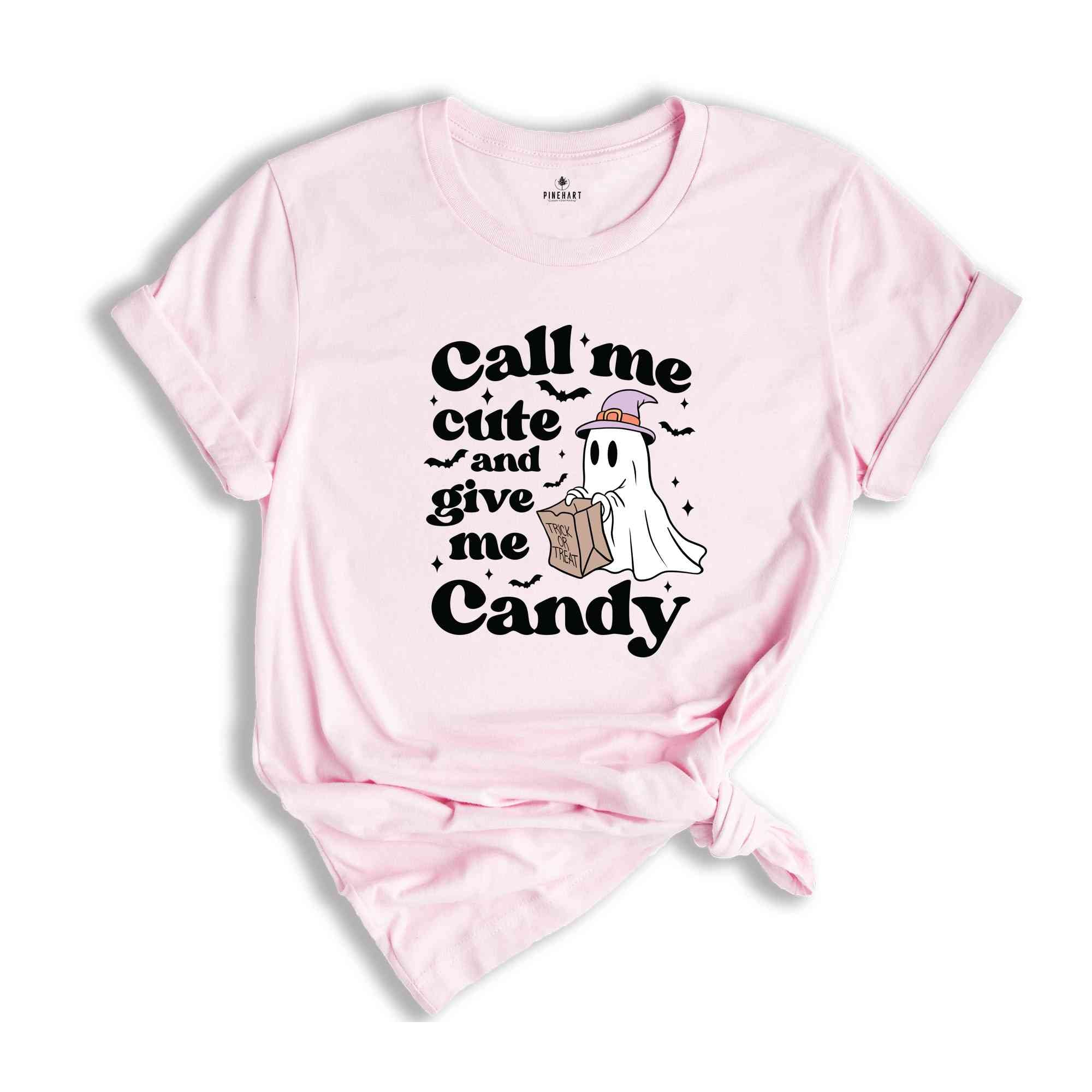 Call Me Cute And Give Me Candy Shirt, Halloween Shirt, Spooky Shirt, Retro Ghost Shirt, Ghost Shirt, Halloween Candy Shirt